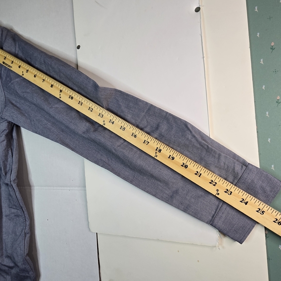 A.P.C. Dress Shirt Buttun Up Collar Blue Oxford Cut Long-sleeved Buttons On Cuff - Picture 10 of 11